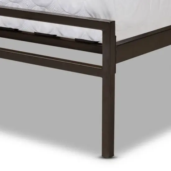 Jeanette Metal Platform Bed Black - Baxton Studio image {4}