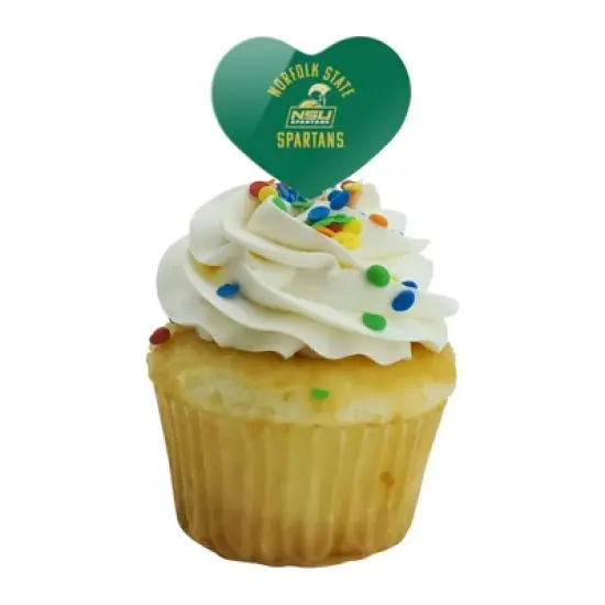 Norfolk State University Spartans Logo Heart Love Cupcake Picks Toppers Decoration Set of 6 image {4}