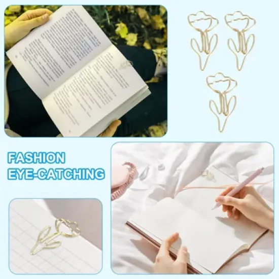 Unique Bargains Carbon Steel Office Decorative Paper Clips and Fasteners 60 Pcs image {2}