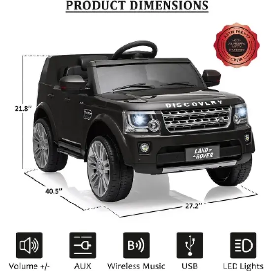 Licensed Land Rover Ride on Car, 12V 4.5 MPH Ride on Toys for Toddler 3-8, Kids Electric Car with Parent Remote Control image {5}