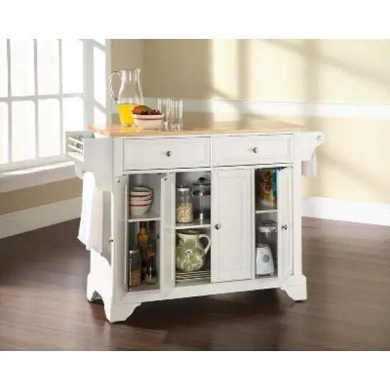 LaFaytte Top Kitchen Island Wood/White - Crosley image {3}