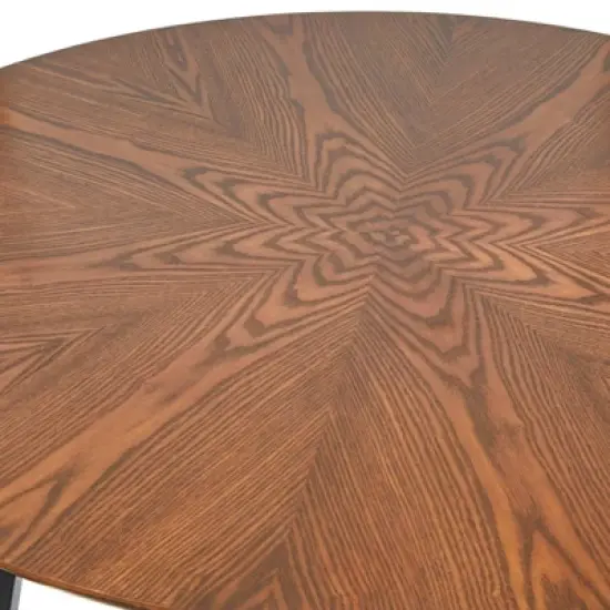 Jonas Round Dining Table Light Walnut/Black - Buylateral image {3}