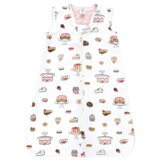 Hudson Baby Infant Girl Plush Faux Fur Sleeping Bag, Wearable Blanket, Sweet Bakery image {2}