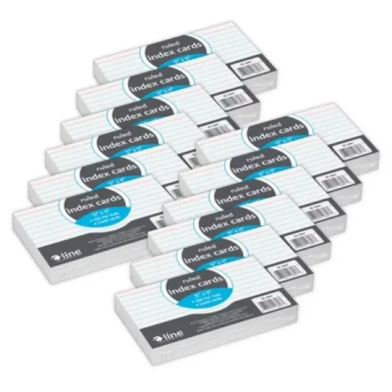 C-Line&reg; Index Cards, 3" x 5", White, 100 Per Pack, 12 Packs image {6}
