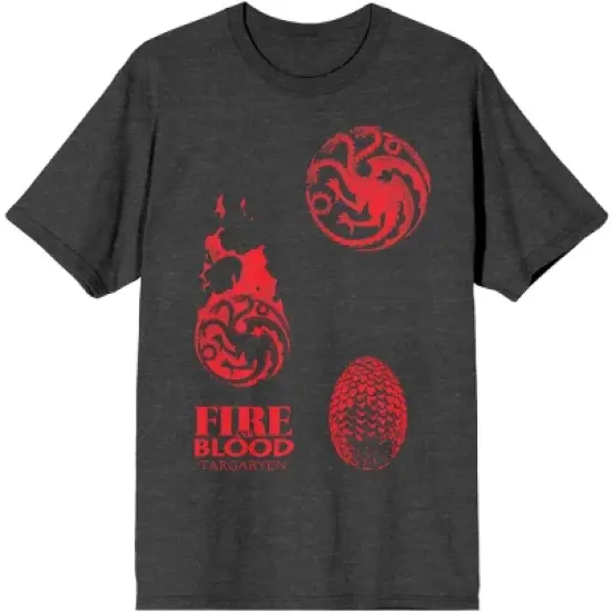 Game of Thrones Dragon Egg, Fire, Blood Women's Dark Gray Heather Graphic Tee image {6}