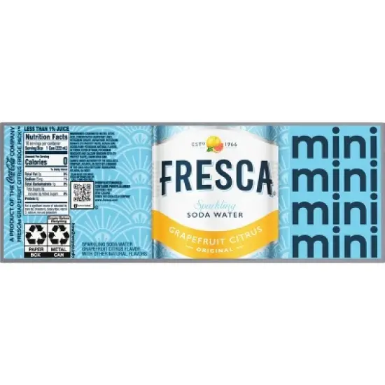 Fresca Grapefruit Citrus Sparkling Soda Water - 10pk/7.5 fl oz Mini-Cans image {4}