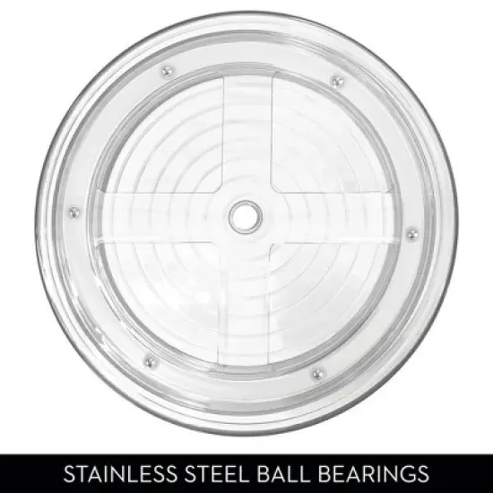 iDesign 9-Inch Plastic 2-Tier Lazy Susan - Set of 2 - Clear/Chrome image {6}