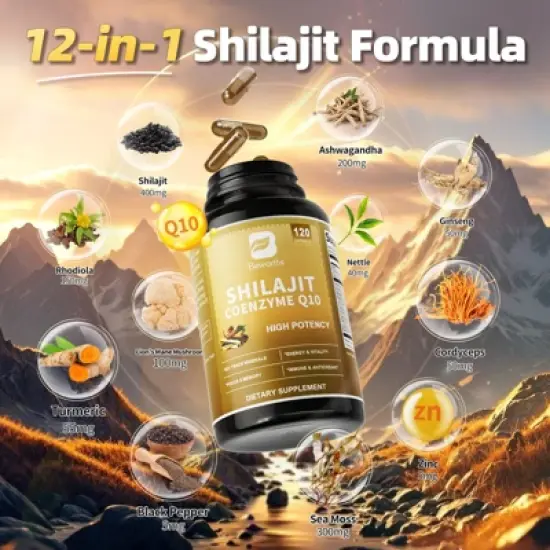B Beworth Sea Moss and Shilajit Bundle, All in 1 Supplements for Energy, Endurance, Antioxidant & Immune Support, 240 Capsules image {3}