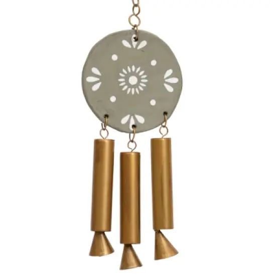 Gray Terracotta & Metal Wall Hanging - Foreside Home & Garden image {1}