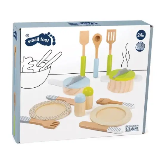 Small Foot Wooden Crockery & Cookware Playset image {1}