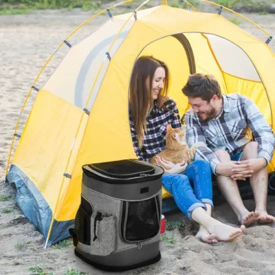 Small Cat and Dog Carrier Backpack, Two-Sided Entry Pet Backpack Travel Carrier, Airline-Approved, Padded Back Support - Tirrinia image {2}