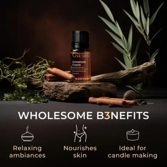 Cinnamon Cassia Essential Oil - 0.34 Fl Oz - Gya Labs Cassia Oil for Hair & Skin, Diffuser, DIY Recipes & Candle Making Scent image {3}