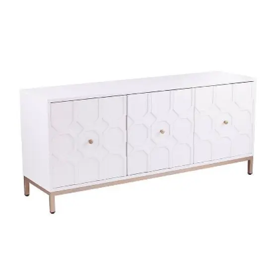 Three Door Gramden Antique Accent Cabinet White - Aiden Lane image {5}