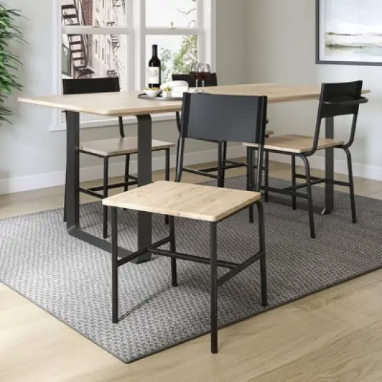 2pk Boulevard Caf&eacute; Dining Chairs Metal and Faux Leather - Sauder image {1}