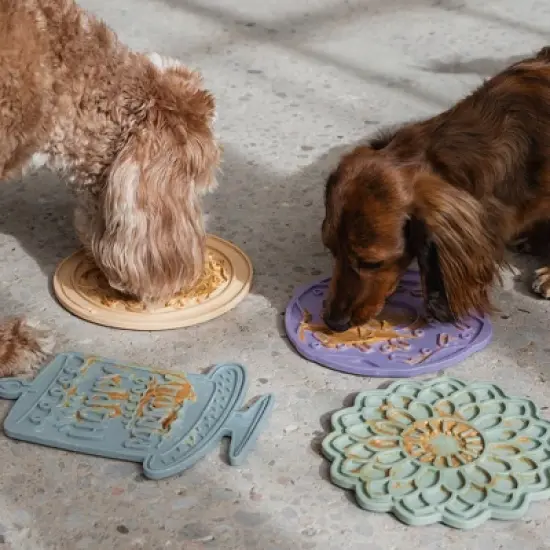Dexypaws Enrichment Lick Mat: Lilac Donut Delight - Grooved Silicone image {3}