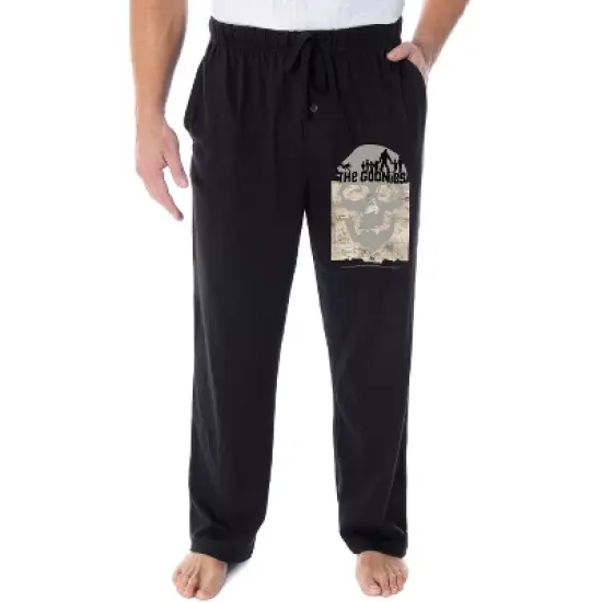 The Goonies Men's Skull And Map Logo Loungewear Sleep Bottoms Pajama Pants Black image {3}