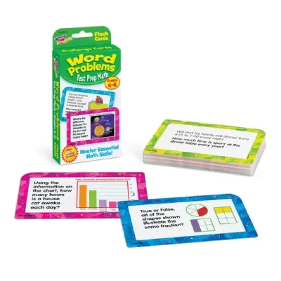 TREND Word Problems Test Prep Math, Grades 4-6 Challenge Cards image {2}