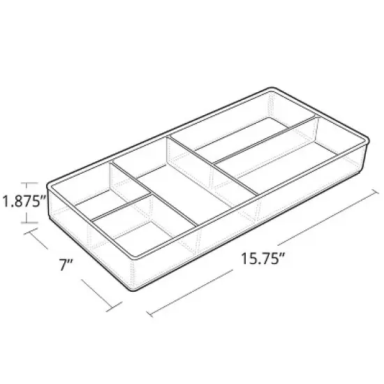Azar Displays Clear Acrylic Five Compartment Cosmetic, Beauty, Makeup Organizer image {3}