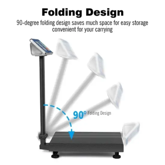 Costway 660lbs Weight Platform Scale Digital Floor Folding Scale Postal Shipping Mailing image {4}