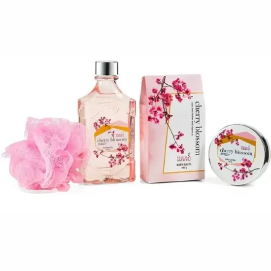 Freida & Joe  Cherry Blossom Fragrance Bath & Body Collection in Wheelbarrow Caddie Gift Set image {2}