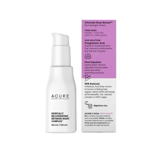 Acure Radically Rejuvenating Retinoid Night Complex Face Treatment - 1 fl oz image {3}