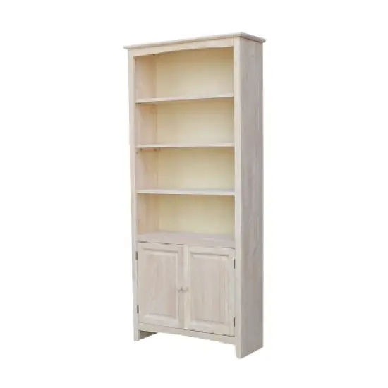 72" Shaker Bookcase with Two Lower Doors - International Concepts image {9}