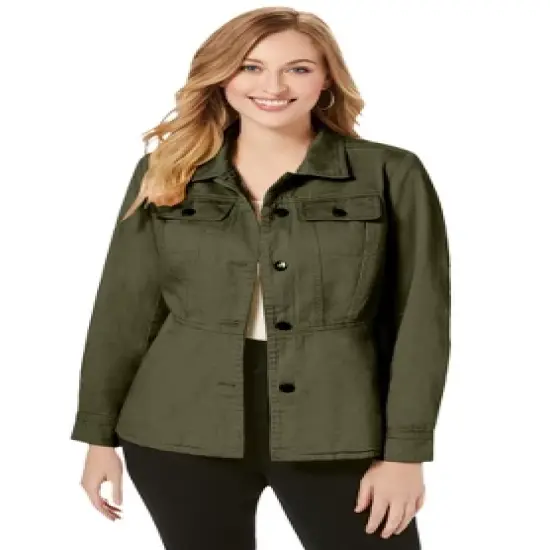 Jessica London Women&rsquo;s Plus Size Peplum Denim Jacket image {6}