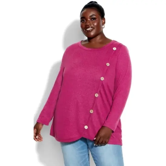 Women's Plus Size Opal Hacci Knit Top  - Plum | AVENUE image {7}