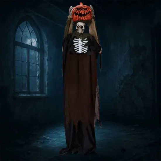 Karl Home 5.6ft Halloween Decorations Outdoor Animatronics Ghost with Pumpkin Head image {6}