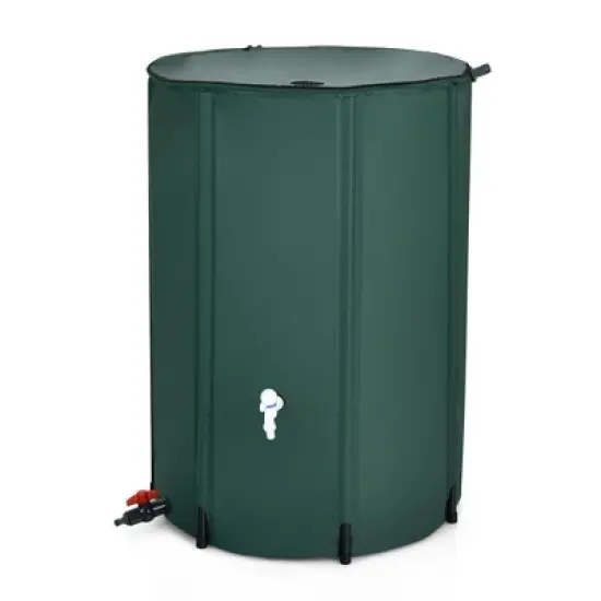 Costway 100 Gallon Portable Rain Barrel Water Collector Collapsible Tank w/Spigot Filter image {9}