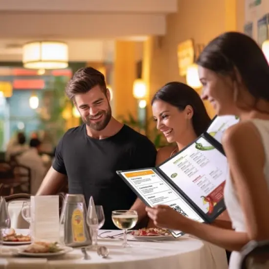 WeChef 30 Pcs Menu Covers 8.5x11" 2 Page 4 View & 4.25x11" Half Page Wine List image {7}