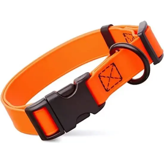 Dogline Biothane Waterproof Collar with QR Buckle Orange image {6}