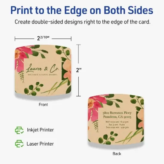 Avery Arched Business Cards, 2" x 2-2/10", Kraft Brown, 300 Total image {5}