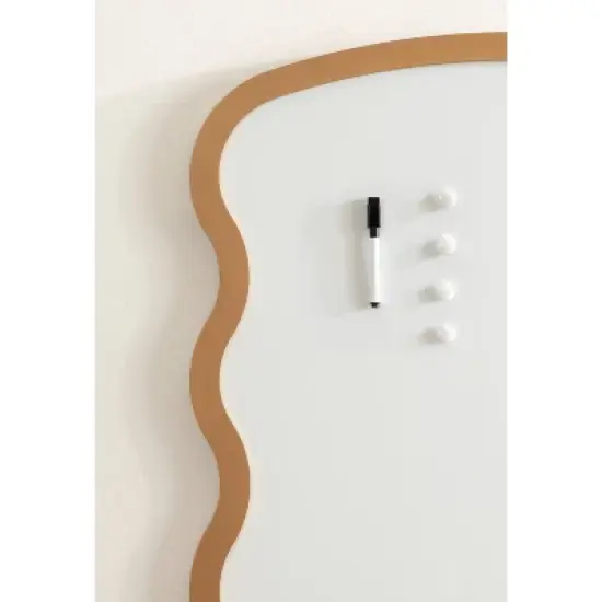 Kate & Laurel All Things Decor 24"X36" Holbrook Wavy Magnetic Dry Erase Board Gold image {8}
