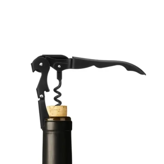 True TrueTap Double Hinged Waiter&rsquo;s Corkscrew, Matte Black Wine Bottle Opener with Foil Cutter, Wine Key image {6}