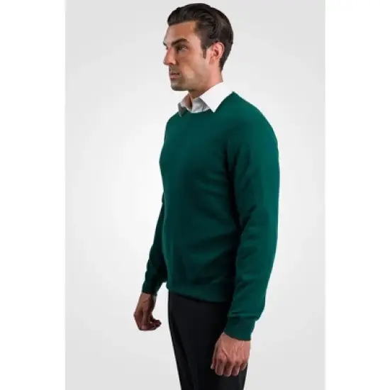 JENNIE LIU Men's 100% Pure Cashmere Long Sleeve Pullover Crewneck Sweater image {2}