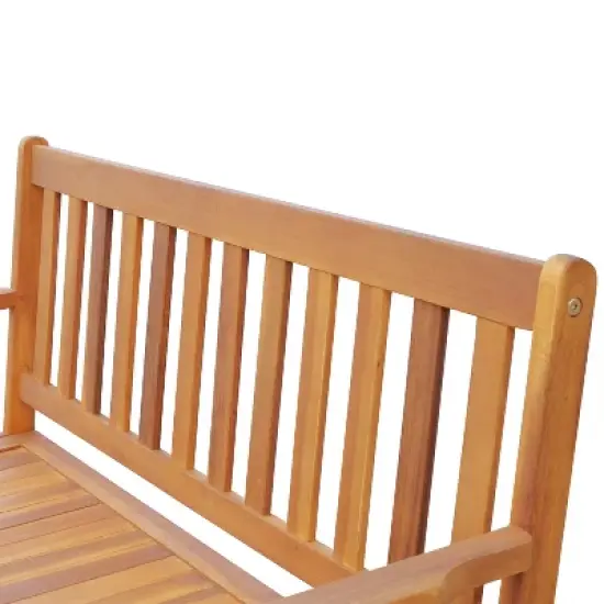 Outsunny 41 Gallon Outdoor Storage Bench, Wooden Deck Box with Inner Waterproof PE Lining, 2-Seat Container for Patio Garden Balcony Yard image {7}