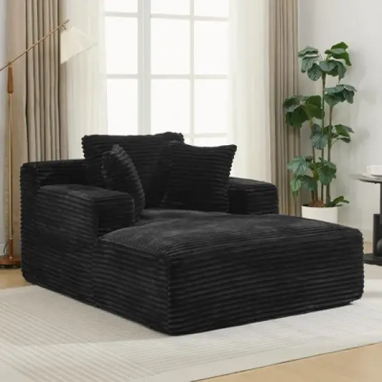 Full- compressed Chaise Lounge Sofa Bed 48.8" Upholstered Sofa Couch with Removable Pillows, Modern Sleeper Sofa for Living Room and Bedroom, Grey image {11}