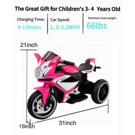 Electric motorcycle/ 12 V Kids toys motorcycle/Kids electric car/electric ride on toys for 3 4 5 6 years Boys Girls with Training Wheels image {7}