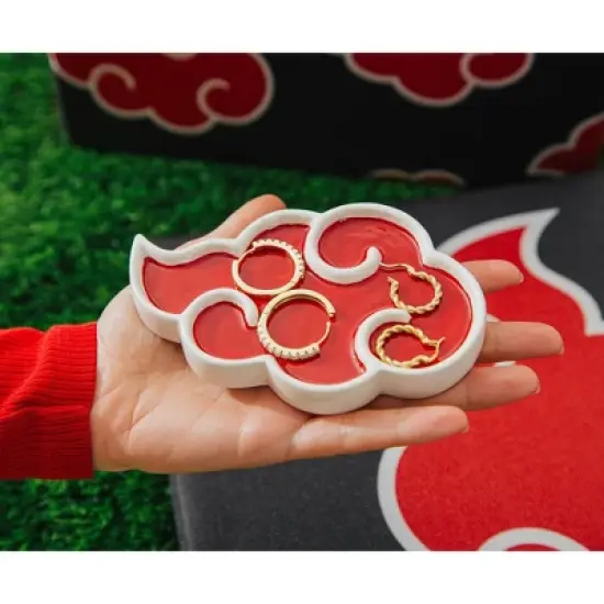 Ukonic Naruto Shippuden Akatsuki Red Cloud Ceramic Trinket Tray Dish image {5}