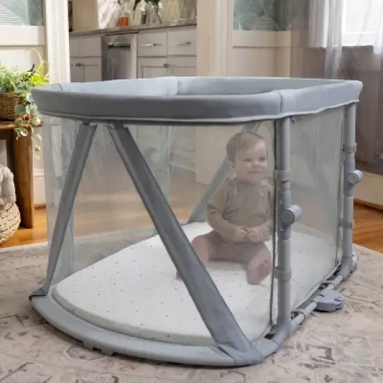 Ingenuity Dream Retreat 3-in-1 Portable Bassinet, Playard and Light Blocking Shade, 0-36 Months - Neutral image {12}