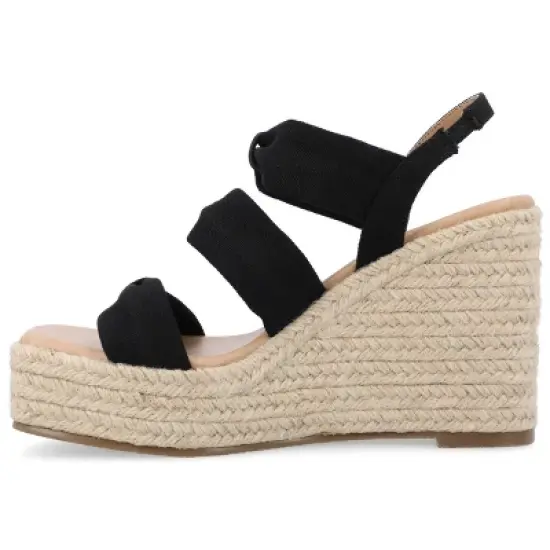 Journee Collection Womens Santorynn Tru Comfort Foam Sling Back Espadrille Platform Wedge Sandals image {1}
