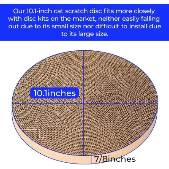 2 PACK Round Cat Scratcher Refill - 10 Inch Diameter, 7/8 Inch Thickness - Scratching Board Replacement Pads image {1}
