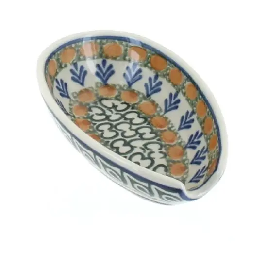 Blue Rose Polish Pottery 381 Ceramika Artystyczna Small Spoon Rest image {10}