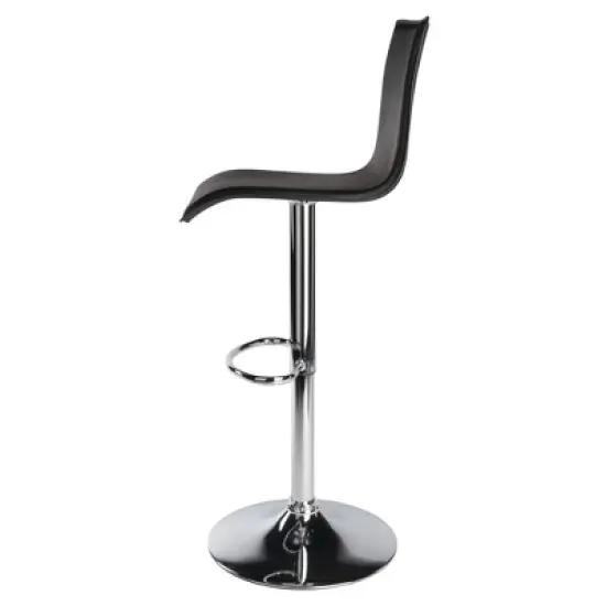 Spectrum High Back L Shaped Air Lift Adjustable Height Barstool Black/Metal - Winsome image {2}