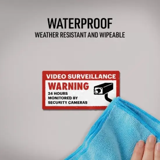 Avery 24 Hour Video Surveillance Warning Labels, Waterproof, UV Resistant, Preprinted, 2" X 4", 20 Labels image {4}