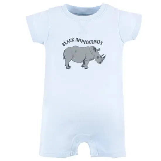Touched by Nature Unisex Baby Organic Cotton Rompers, Endangered Rhino image {2}