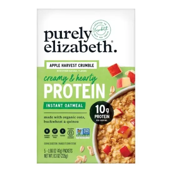 purely elizabeth. Apple Harvest Crumble Protein Oatmeal - 8.3oz/5ct image {4}