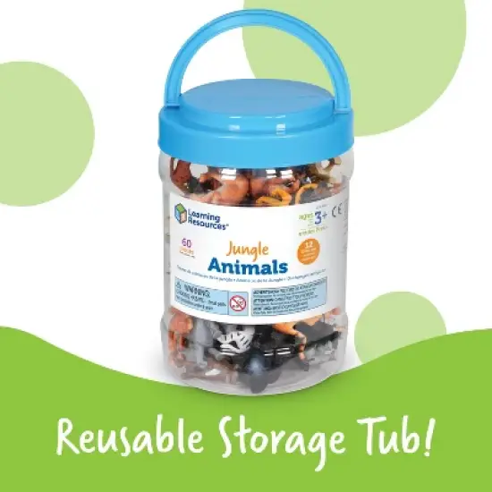 Learning Resources Jungle Animal Counters - 60 Pieces, Ages 3+ Toddler Learning Toys, Educational Counting and Sorting Toys image {3}