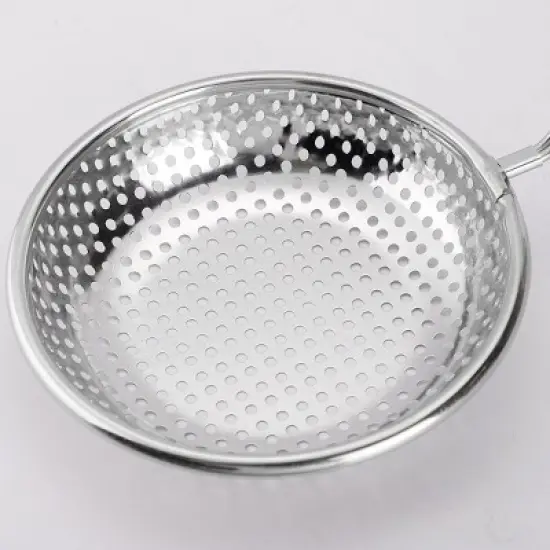 Unique Bargains Home Restaurant Stainless Steel Perforated Ladle Strainer Silver Tone 5.5" Dia image {2}